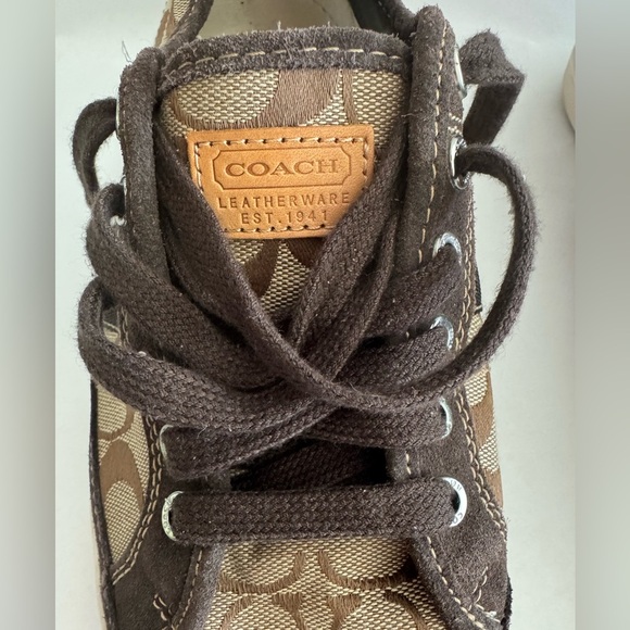 Coach Signature "C" Canvas & Suede Sneakers – Women’s 9½ – Brown Monogram - Picture 2 of 10